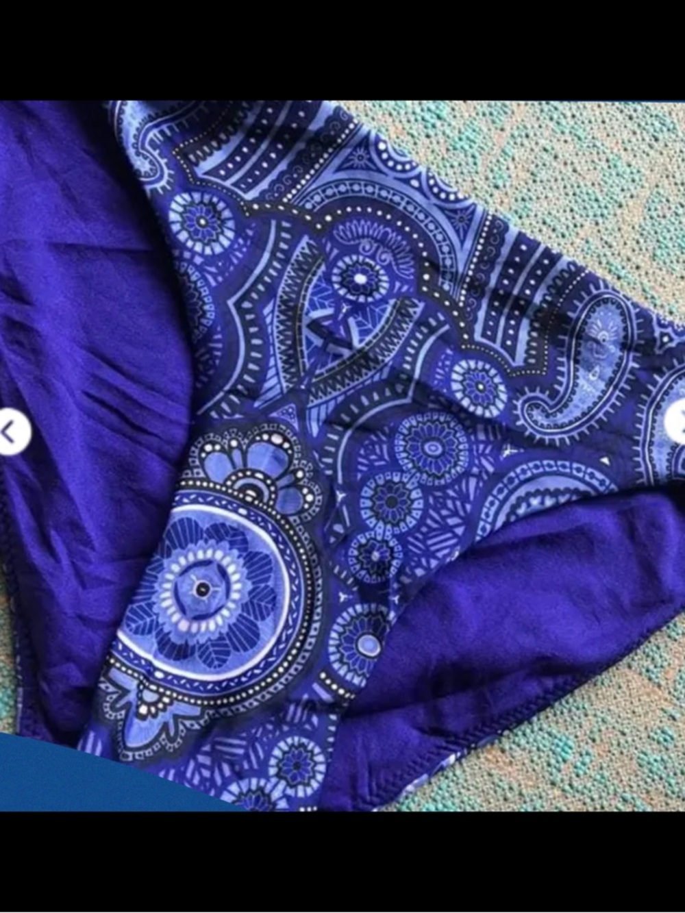H&M Navy One-Shoulder Tankini with Paisley Bikini Briefs.52. - Picture 3 of 4